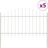 vidaXL vrtna ograja z belo obrobo 8,5x1 m iz jekla, (22015048) | Shoptok.si