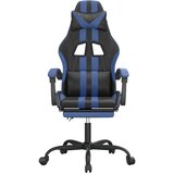  Okretna igraća stolica s osloncem crno-plava od umjetne kože | shoptok.hr
