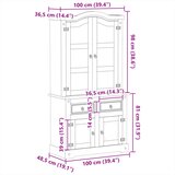  Vitrina sa staklom Corona 100 x 48,5 x 179 cm masivna borovina | shoptok.hr