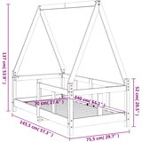  Okvir za dječji krevet bijeli 70 x 140 cm od masivne borovine | shoptok.hr