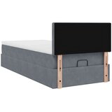 vidaXL Otomanski posteljni okvir z vzmetnico siv 100x200 cm žamet | Shoptok.si
