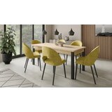 ADRK Blagovaonski set RODOS 82 s proirivim stolom i 6 stolica - CRNA-SONOMA HRAST | shoptok.hr