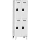 Wolf Garderobna omara, višina predelka 820 mm, VxŠxG 1850 x 600 x 500 mm, širina razdelka 300 mm, barva korpusa / vrat svetlo siva / svetlo siva | Shoptok.si
