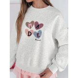 DStreet Bluza damske oversiz z sercami MADELIN szara | Shoptok.si