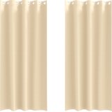 vidaXL Zavjese sa zavjesama 2 pcs Krema 260 x 140 cm Poliester | shoptok.hr