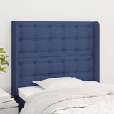  Vzglavje z ušesi modro 93x16x118/128 cm blago, (20932638) Cene