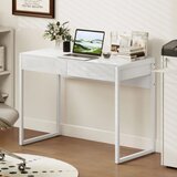  Radni stol 100 x 50 cm računalni stol uredski stol s 2 ladice za male sobe bijela | shoptok.hr
