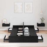 Krevet s ladicama Crni hrast 120 x 200 cm Konstruirano drvo | shoptok.hr