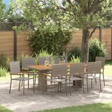  Vrtni set za objed 9 kom. Siva poliratan 190 x 80 x 75 cm | shoptok.hr