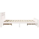 vidaXL Konstrukcija postelje Bela 150 x 200 cm Trdna borovina | Shoptok.si