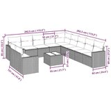 vidaXL 12-dijelni set vrtnih sofa poliratan s jastucima svijetlosivi | shoptok.hr