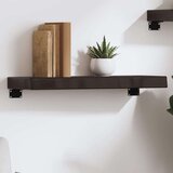  Stenska polica temno rjava 60x20x6 cm trdna hrastovina Cene