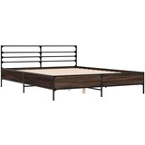  Okvir kreveta boja hrasta 160x200 cm konstruirano drvo i metal | shoptok.hr