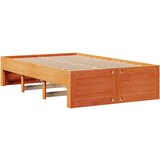  Knjižna postelja brez vzmetnice vošč. rjava 135x190 cm borovina, (21653573) | Shoptok.si