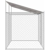  Kavez za psa s krovom Srebrno 400 x 200 x 256 cm Čelik i PE | Eponuda.ba