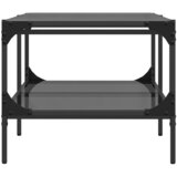  Stolić za kavu s crnom staklenom površinom 98,5x50x45 cm čelik | Eponuda.ba