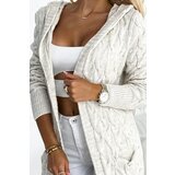 numoco basic Women's cardigan with hood and pockets - beige | Shoptok.si