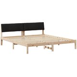 Okvir kreveta Smeđa i crna 200 x 200 cm Masivna borovina | Eponuda.com