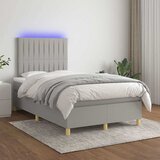  box spring s madracem LED svjetlosivi 120x200 cm tkanina | shoptok.hr