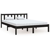  Okvir za krevet od masivne borovine crni 135x190 cm bračni | Eponuda.ba
