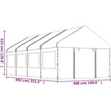  Sjenica s krovom bijela 8 92 x 4 08 x 3 22 polietilen | shoptok.hr