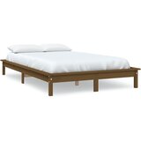 The Living Store Posteljni okvir medeno rjav 200x200 cm trdna borovina - Posteljni Okvir, (21524023) | Shoptok.si