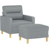  Fotelja s tabureom svjetlosiva 60 cm od tkanine | shoptok.hr