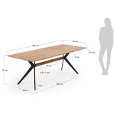 Kave Home Jedilna miza z mizno ploščo v hrastovem dekorju 90x160 cm Amethyst – | Shoptok.si
