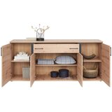 Mömax Široka Komoda Nature, Barva Hrasta, Črna | Shoptok.si