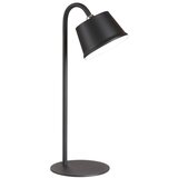 Fischer & Honsel Črna LED namizna svetilka s kovinskim senčilom (višina 34 cm) Voet – Cene