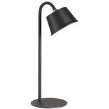 Fischer & Honsel Črna LED namizna svetilka s kovinskim senčilom (višina 34 cm) Voet –