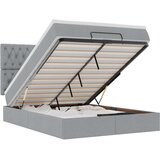 Maison Chic Otomanski Posteljni okvir - Dvoposteljna postelja - Zakonska postelja z vzmetnico siv 140x200 cm blago-J1816, (21768742) | Shoptok.si