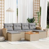 Maison Chic Seti vrtnega pohištva - Vrtna garnitura - Vrtni pohištvo set 7-delna z blazinami bež poli ratan, (21803649) | Shoptok.si