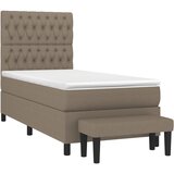  s oprugama i madracem smeđesivi 90x190 cm od tkanine | shoptok.hr
