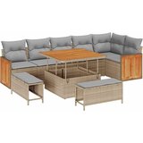  Sjedeća garnitura za vrt 11 kom. 9-Broj sjedala Bež 286 x 161 x 85 cm | shoptok.hr