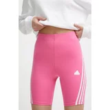 Adidas Kratke hlače ženske, roza barva, IS3630