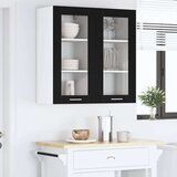 vidaXL viseći ormarić s policom riga 2 pcs crni hrast 40 x 31 x 80 cm | shoptok.hr