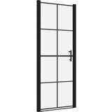  Vrata za tuš od kaljenog stakla 91 x 195 cm crna | shoptok.hr