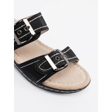 Shelvt Black women's flip-flops with buckles | shoptok.hr