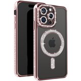 AVIZAR diamond case za iphone 15 pro zaščita magsafe contour strass, šampanjec roza, (5000011296) | Shoptok.si