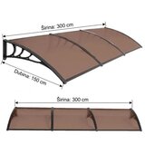  Nadstrešnica Aluminijumska 300x150cm Crna Bronza 5mm ( 2155 ) Cene