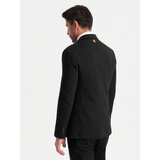 Ombre Men's SLIM knit jacket with subtle texture - black | Shoptok.si