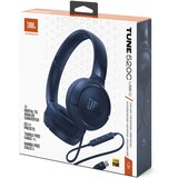 JBL Tune 520C USB-C plave boje kabelske slušalice na ušima | shoptok.hr
