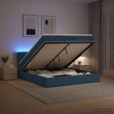  Krevet od pjene s madracem i LED-om Plava 140 x 190 cm Tkanina - Plava 140 x 190 cm Dizajn linija Cijene