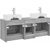  Set ormarića za kupaonicu 3 kom. Siva Sonoma 129 x 41 x 79,5 cm | shoptok.hr