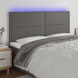  LED uzglavlje sivo 200x5x118/128 cm od umjetne kože | Eponuda.com