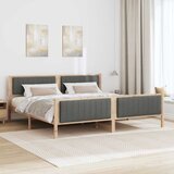  Okvir kreveta smeđe i tamnosivo 200 x 200 cm Masivna borovina | shoptok.hr