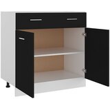Ormarić s donjim ladicama "Lyon" crni 80x46x81,5 cm, inženjerski drvo | Eponuda.ba