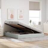  Otomanski krevet s pohranom Svjetlosiva 160 x 200 cm Baršun | shoptok.hr