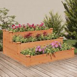vidaXL Vrtna visoka greda rjava 120x120x56 cm trden les jelke Cene